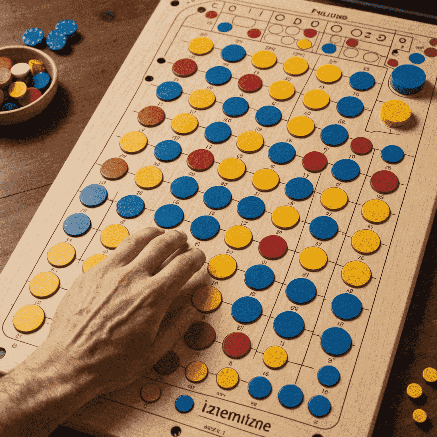 A split-screen image showing a player's hand dropping a chip and a diagram of optimal drop zones and chip trajectories on a Plinko board.