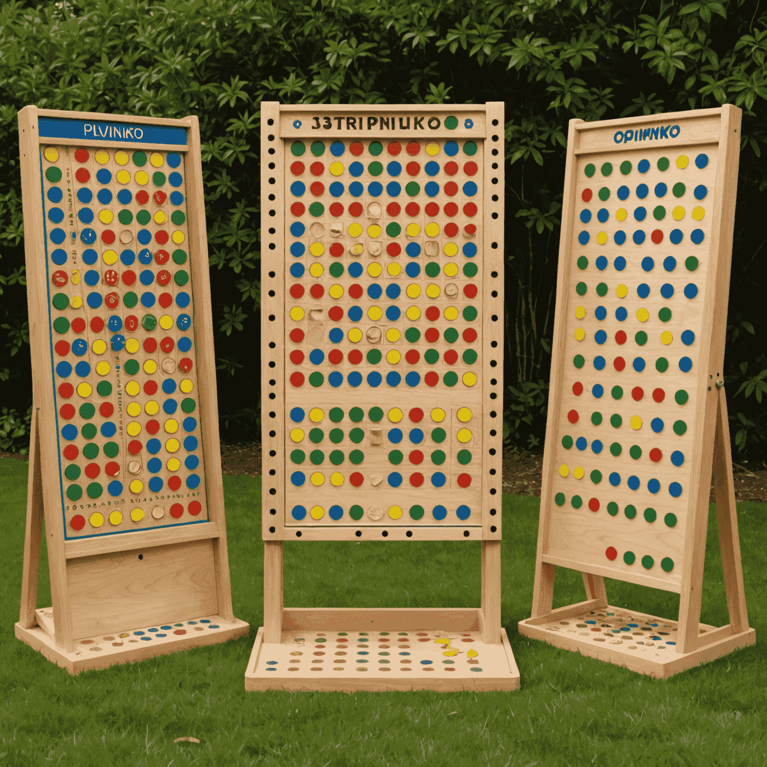 A montage of different Plinko game variations, including a giant outdoor version, a digital app on a smartphone, and a themed board game set.